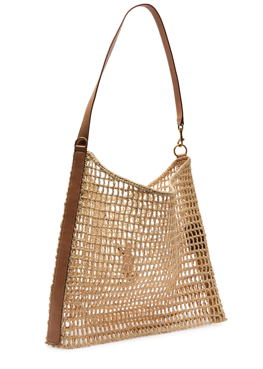 Saint Laurent Oxalis Open Raffia Tote In Natural