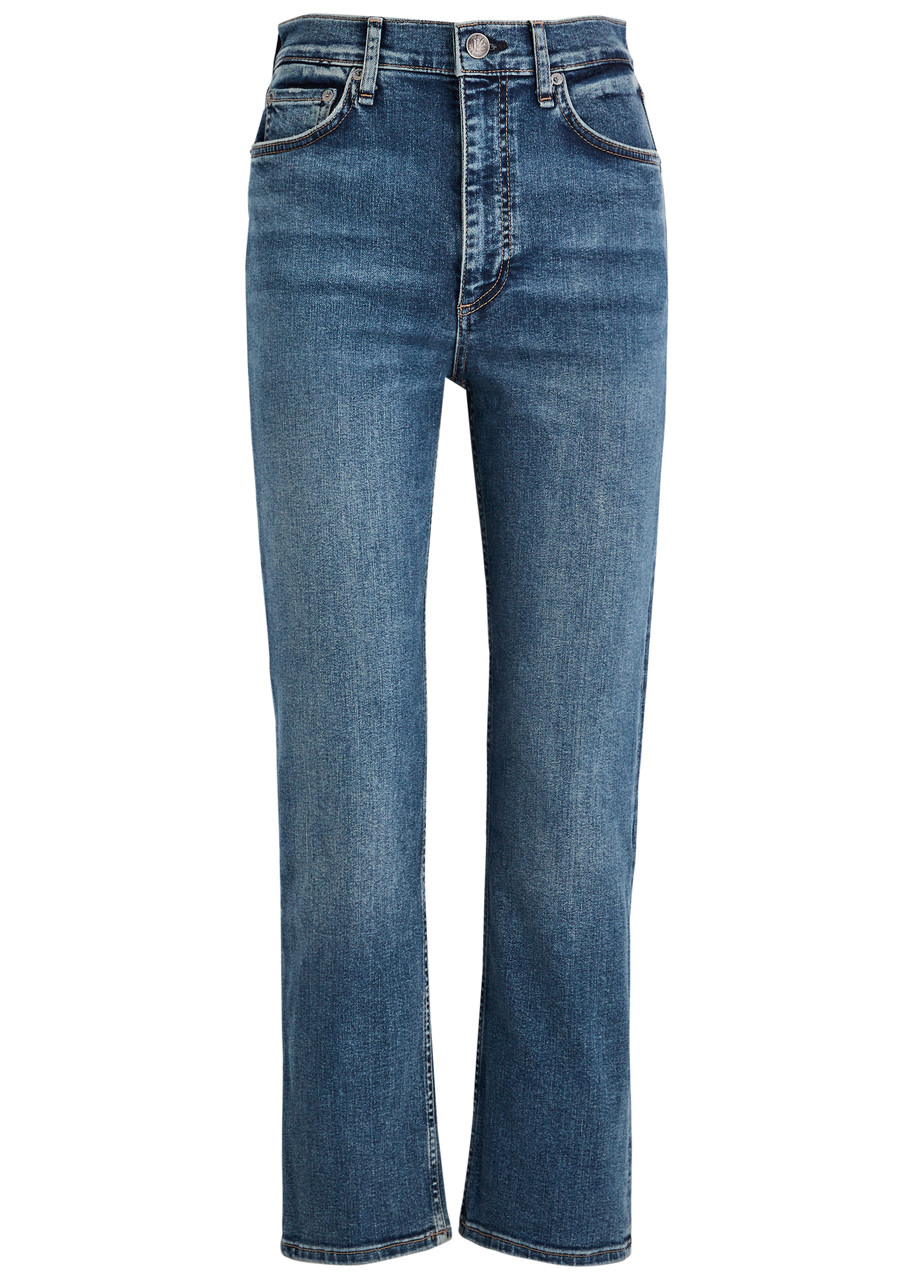 Rag & Bone Miramar Sofie Wide-leg Chambrey Trousers In Blue