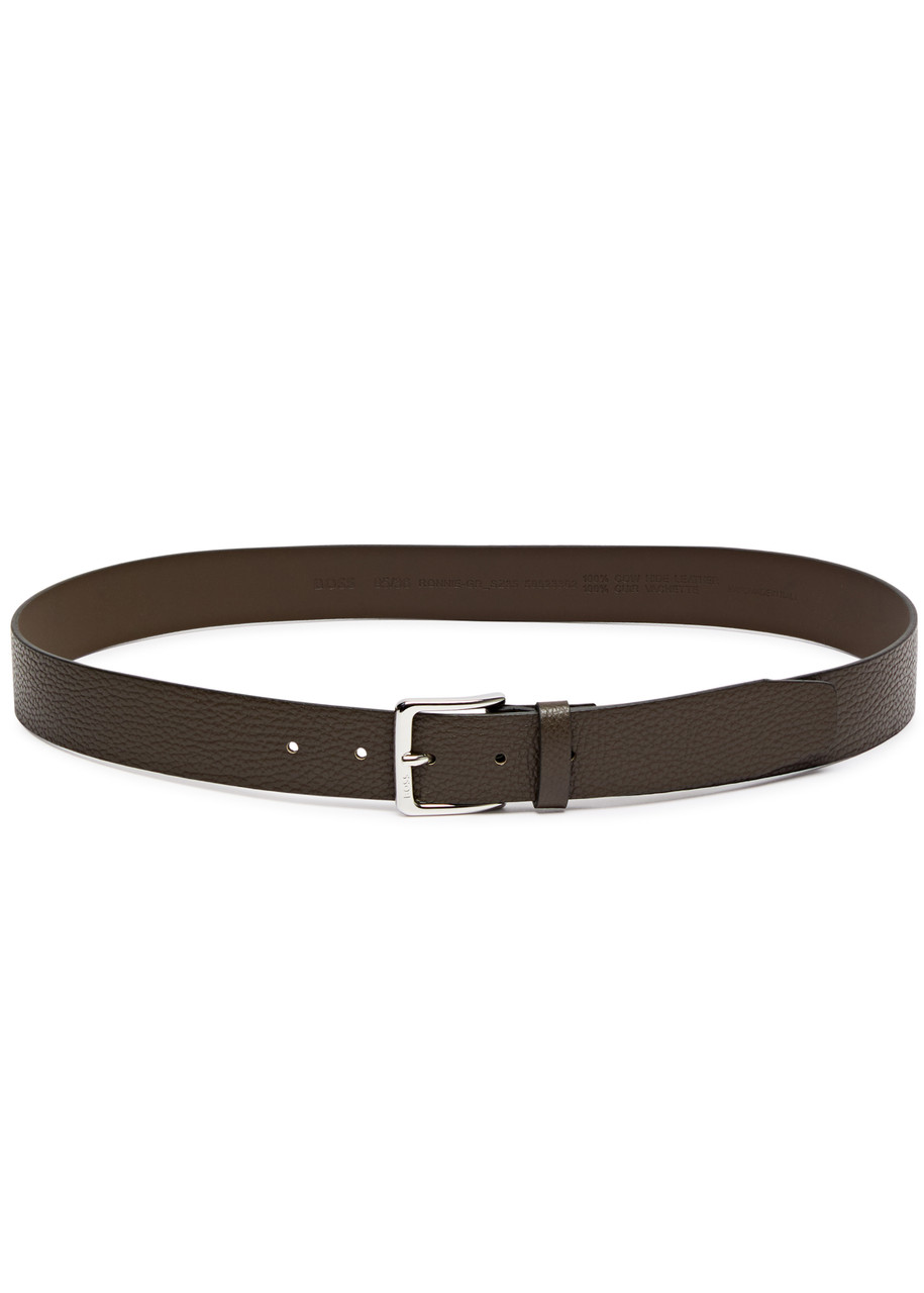 Boss Ronnie Grained Leather Belt - Brown - 90 (S)