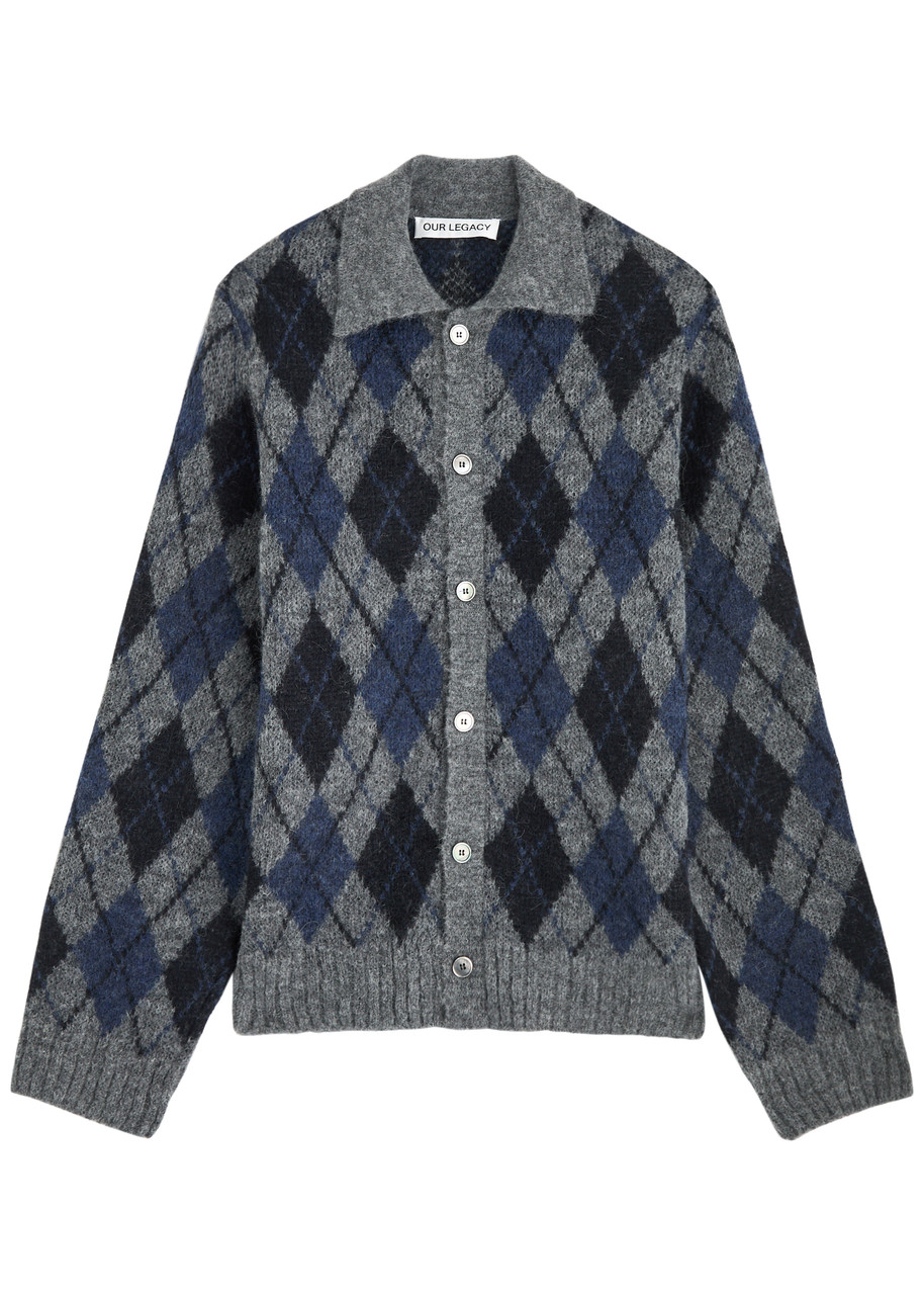 Our Legacy Evening Argyle Alpaca-blend Cardigan - Multicoloured 1