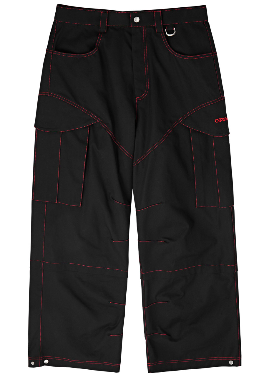 Off-white Cargo Pants In Black Red