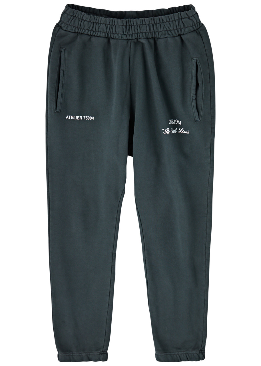 Club 1984 Signature Printed Cotton Sweatpants - Grey - L