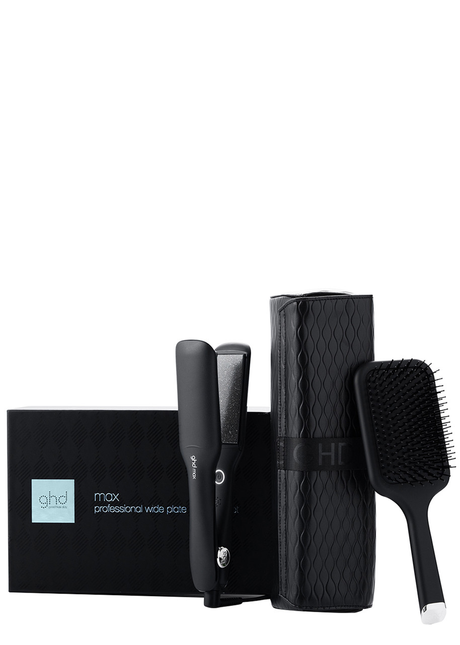  Ghd Max Gift Set - Wide Plate Hair Straightener - Black 
