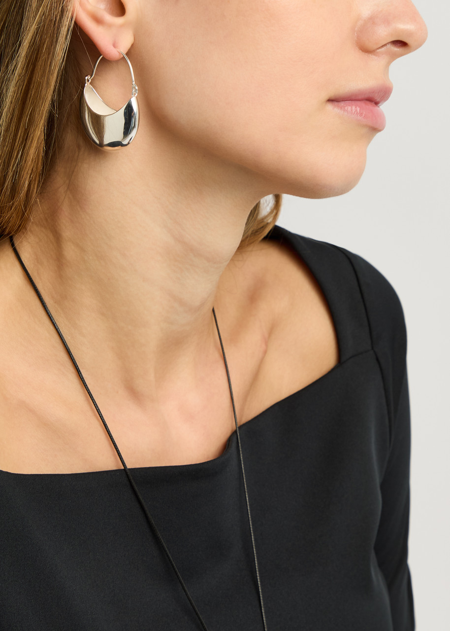 Daphine X Monikh X Monikh Dale Rochelle Hoop Earrings In Silver