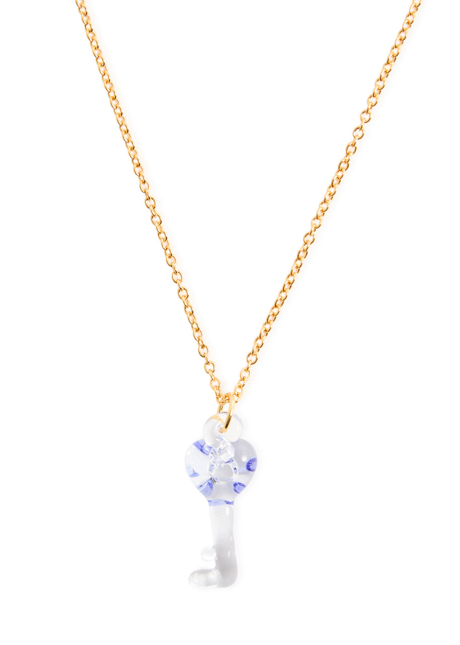 Sandralexandra Heart-key Trace-chain Necklace In Gold