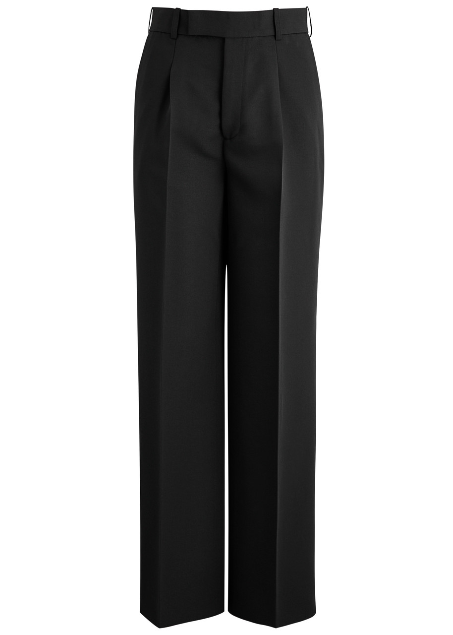 Rohe Wool-blend Twill Straight-leg Pants In Black