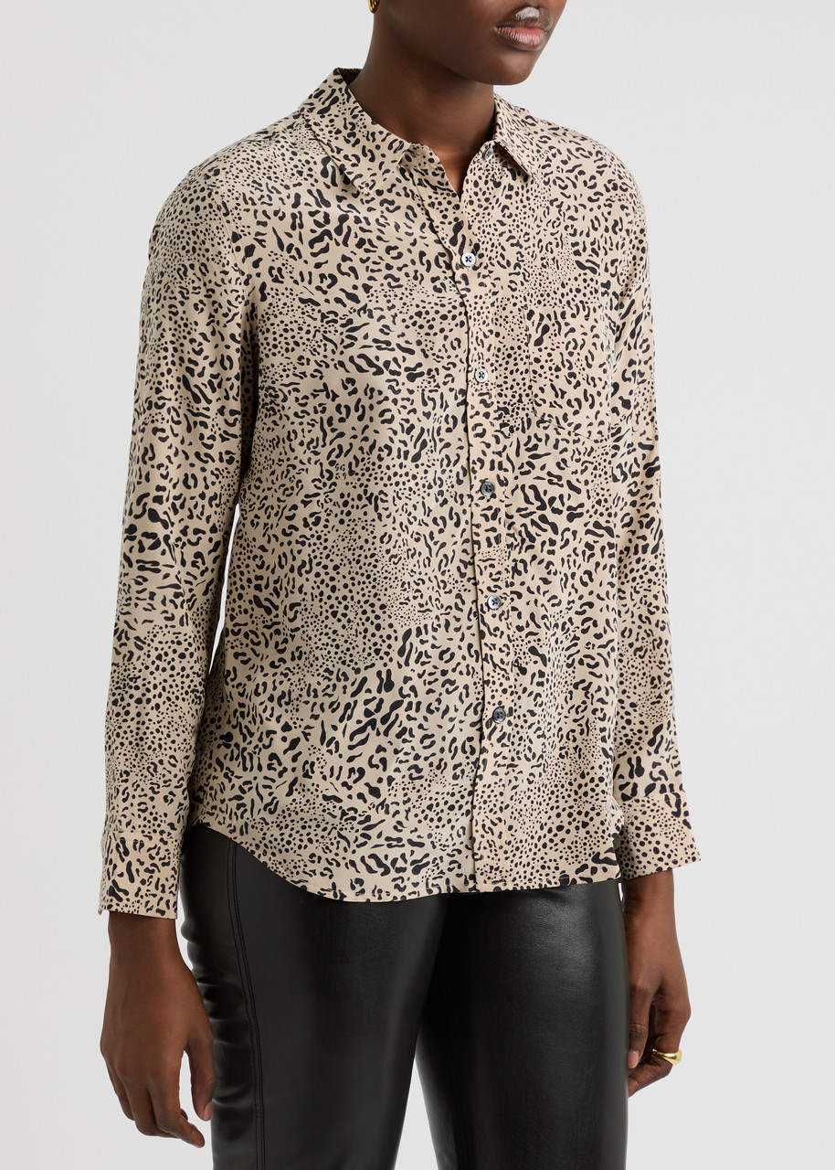 Rails Kate Wild Cat Print Button-up Shirt In Leopard
