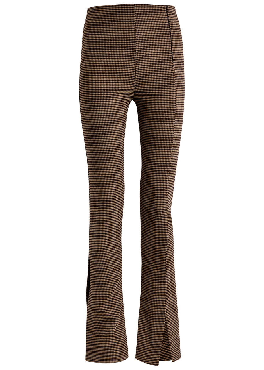 A.W.A.K.E. A.W.A.K.E MODE GINGHAM FLARED-LEG WOVEN TROUSERS
