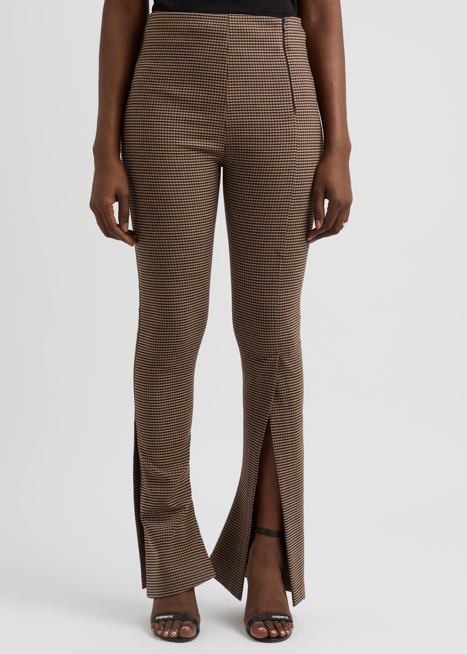A.W.A.K.E. A.W.A.K.E MODE GINGHAM FLARED-LEG WOVEN TROUSERS
