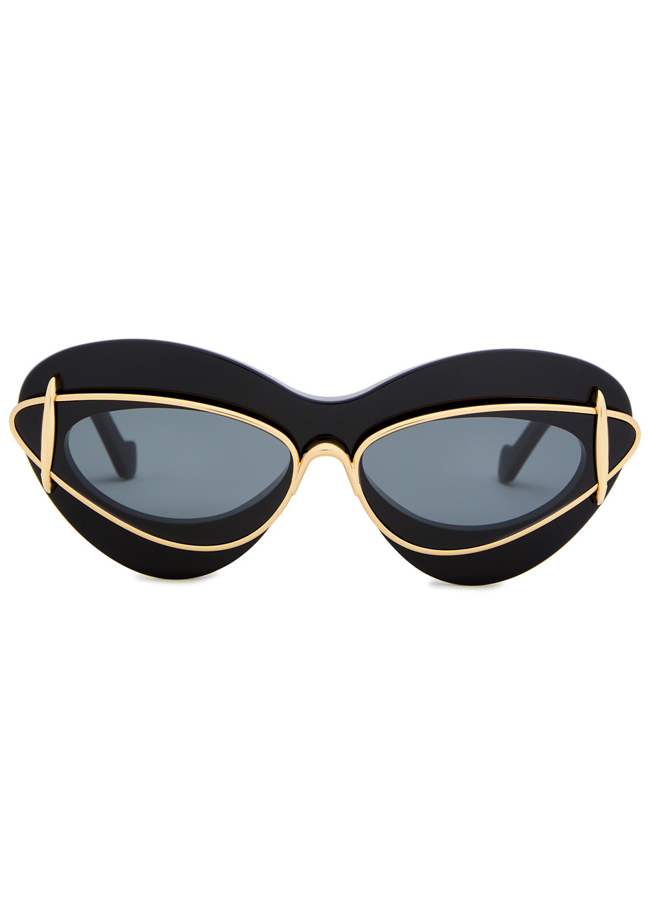 Loewe Double Frame Lw 40119i 01a Cat Eye Sunglasses In Multicolor