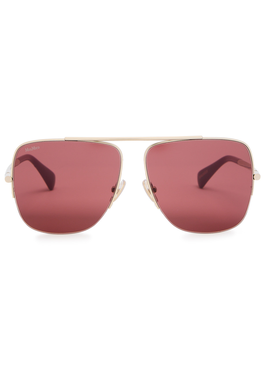  Max Mara Aviator-style Sunglasses - Gold - One Size 