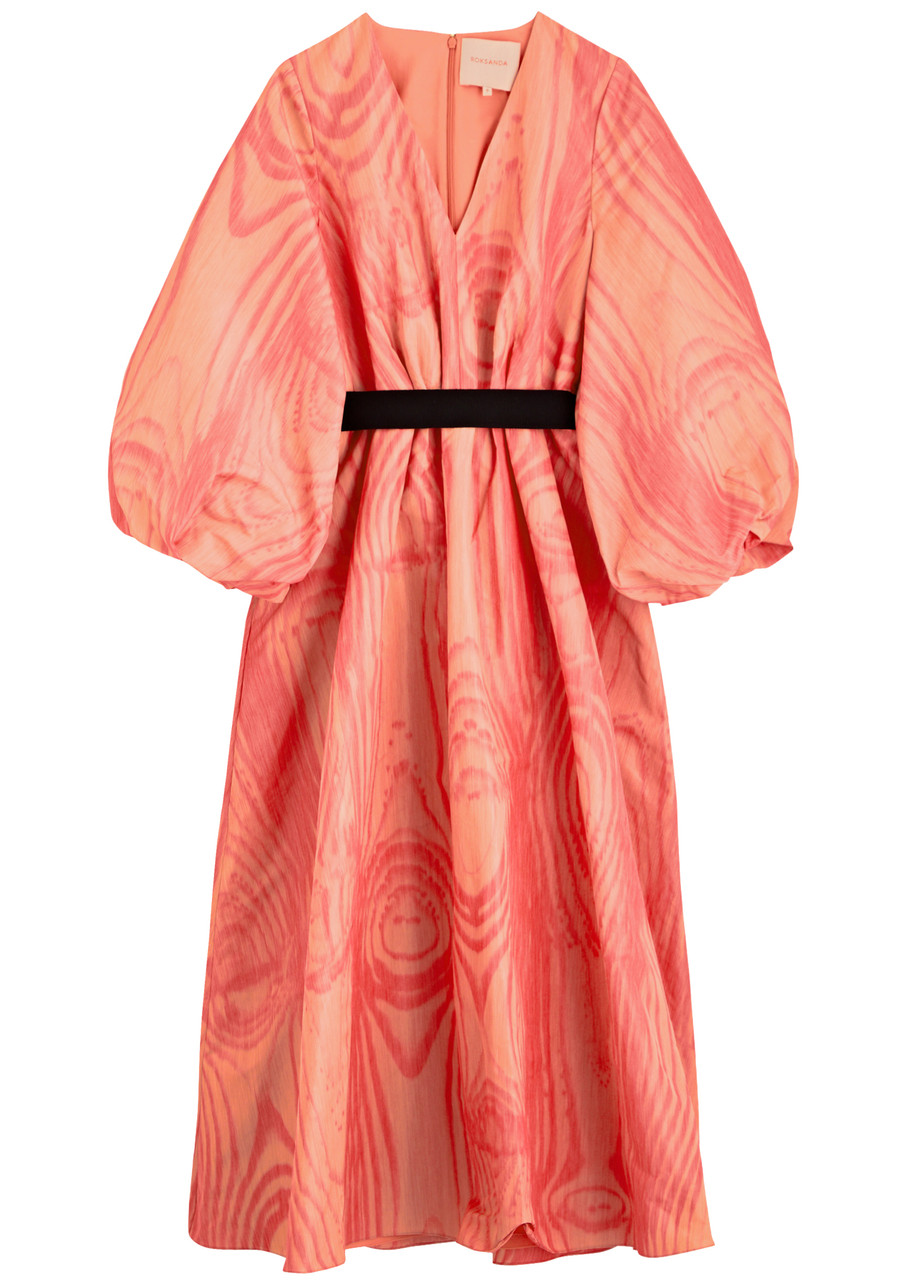 Roksanda Yasha Printed Taffeta Midi Dress In Multicoloured 1