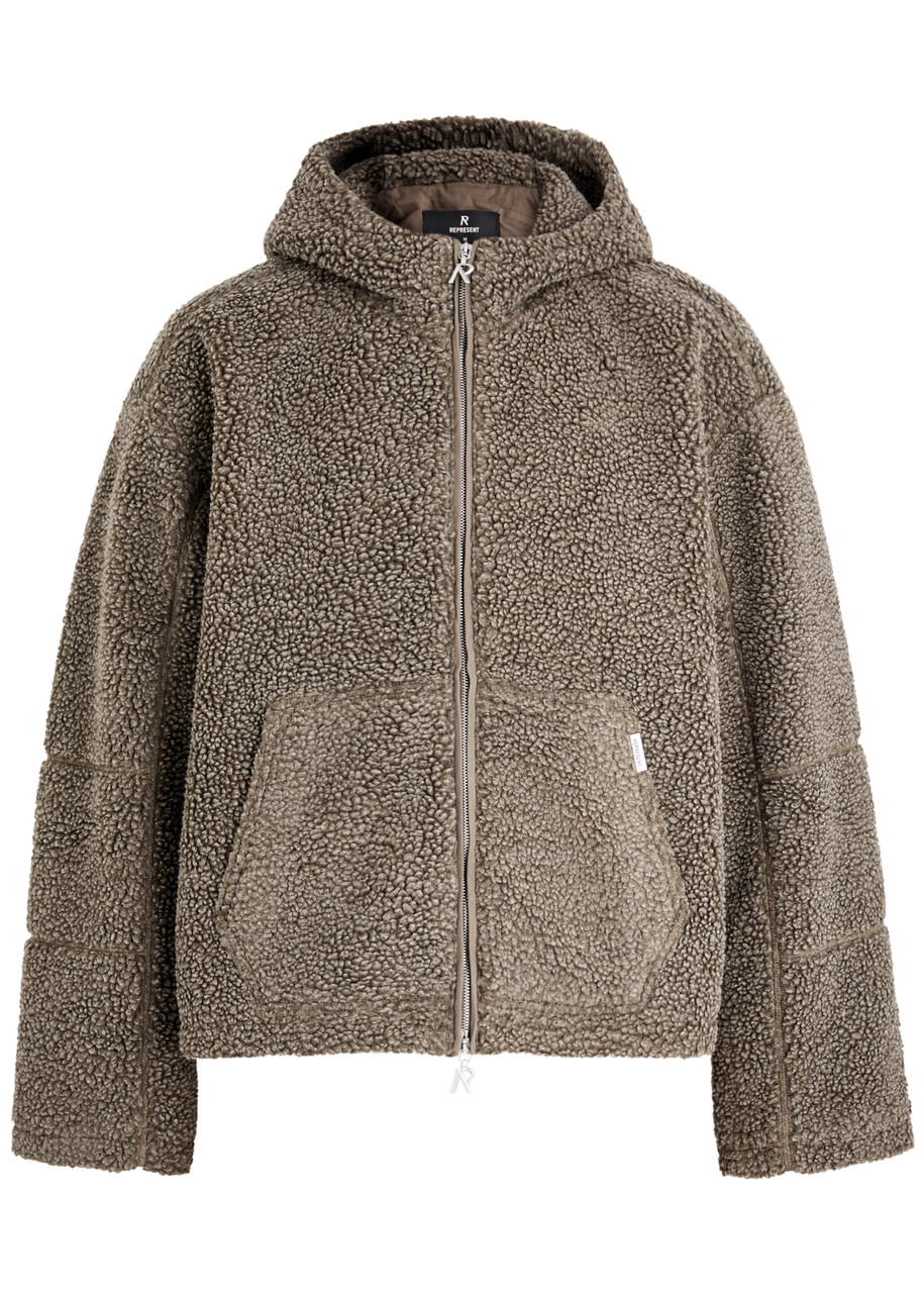 Represent Hooded Fleece Jacket In Brown