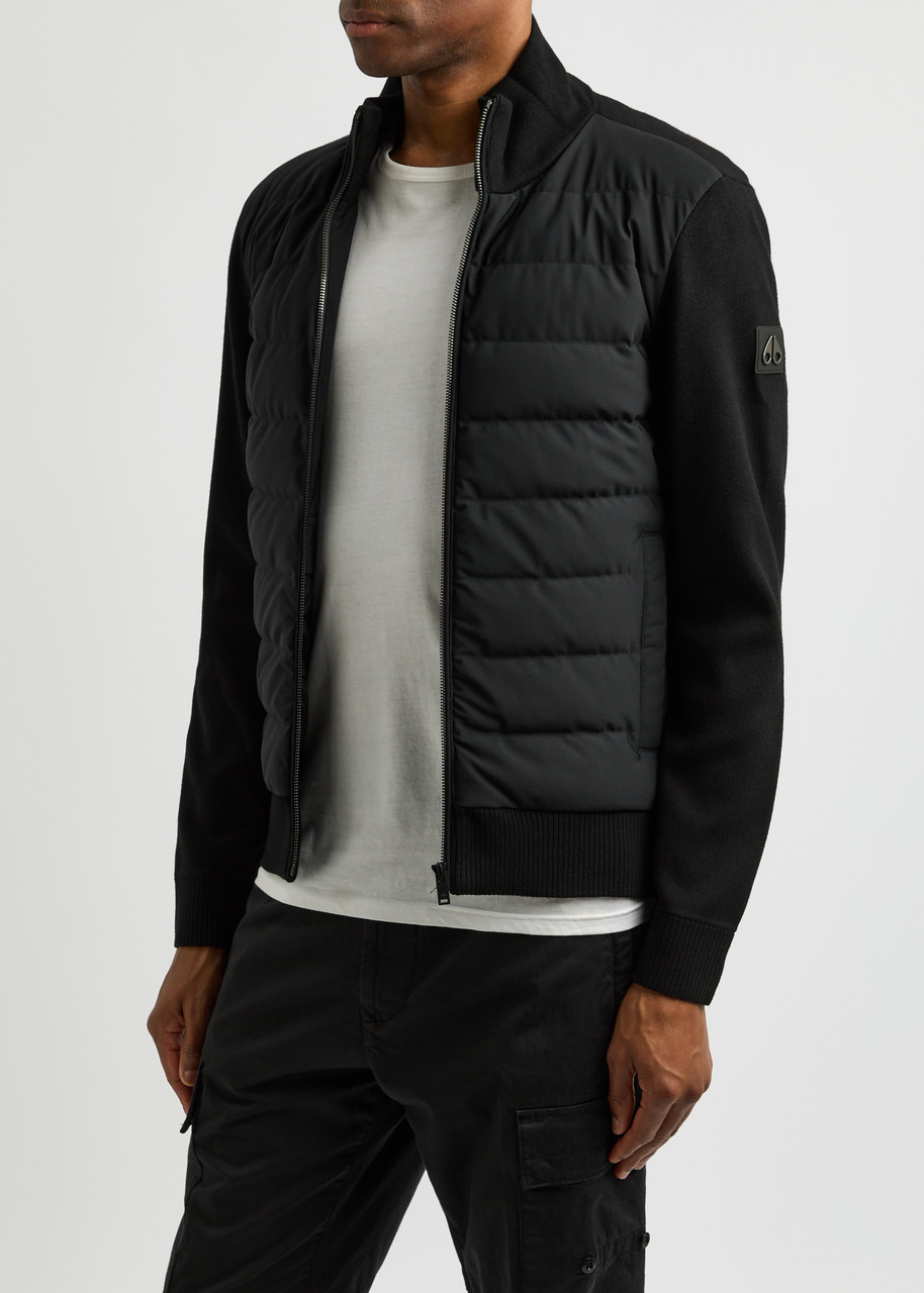 Moose Knuckles Kamet Hybrid Shell And Knitted Jacket In Black