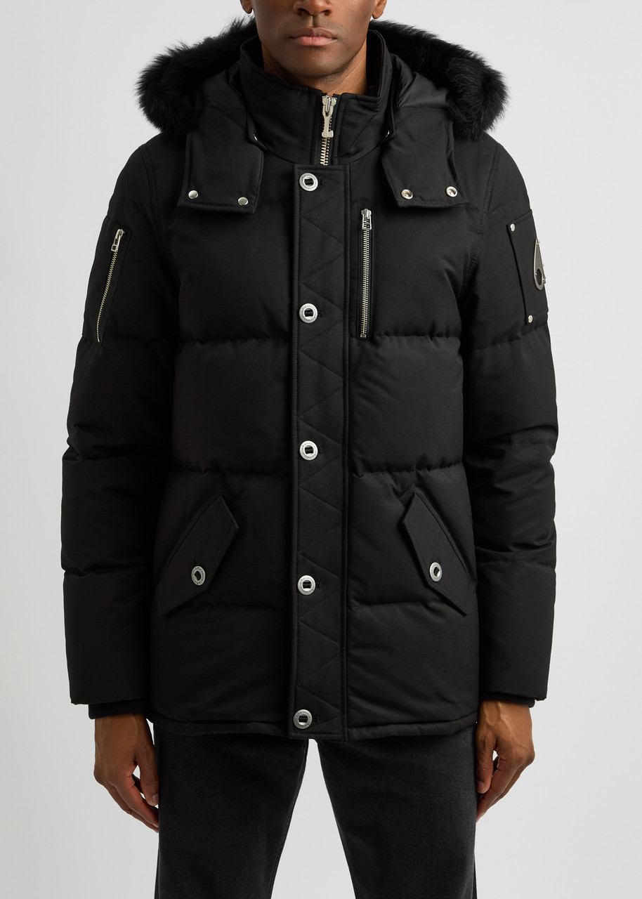 Moose Knuckles 3q Quilted Canvas Jacket In Black