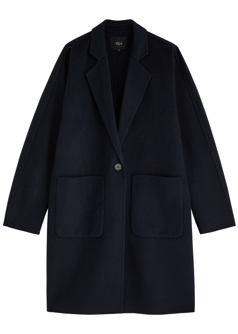 Rails Everest Brushed Wool Blend Coat In Navy