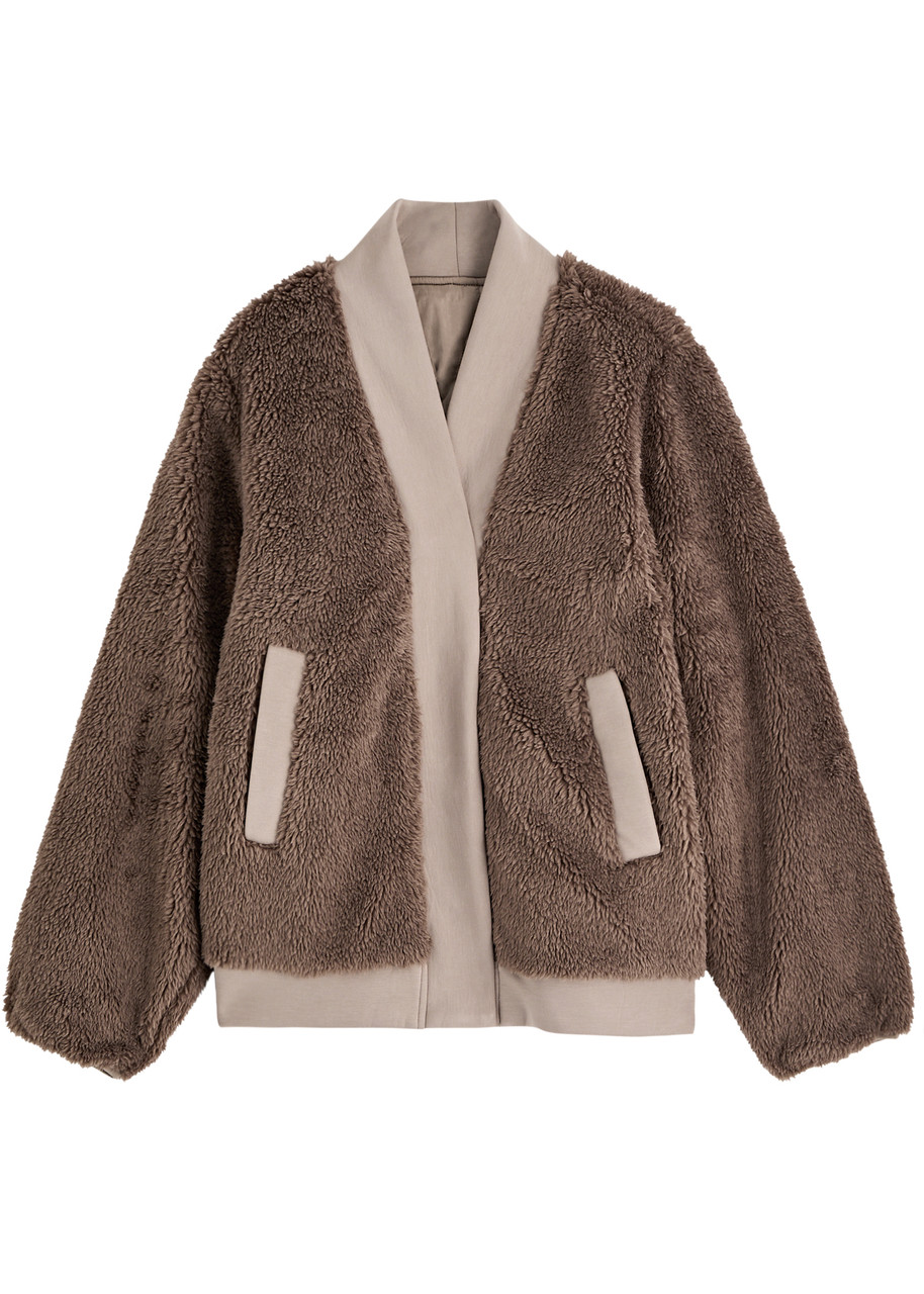 Varley Joanna Reversible Fleece and Nylon Jacket - Brown - L (UK14 / L)