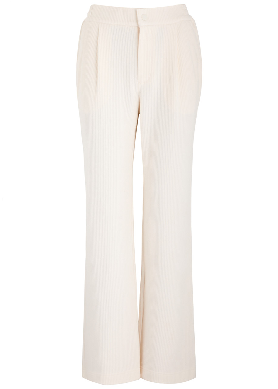 Varley Aberdeen Straight-leg Corduroy Trousers In Cream