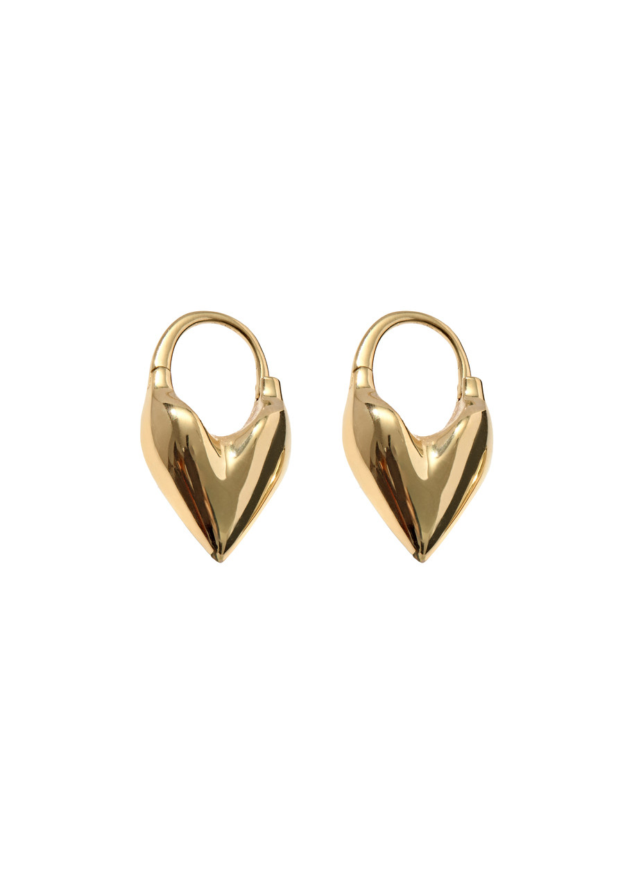 Otiumberg Roscida Heart 14kt Gold Vermeil Hoop Earrings - One Size