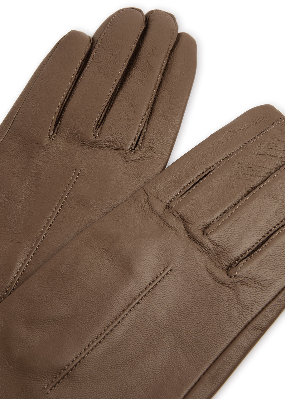 Dents Mia Leather Long Gloves In Brown
