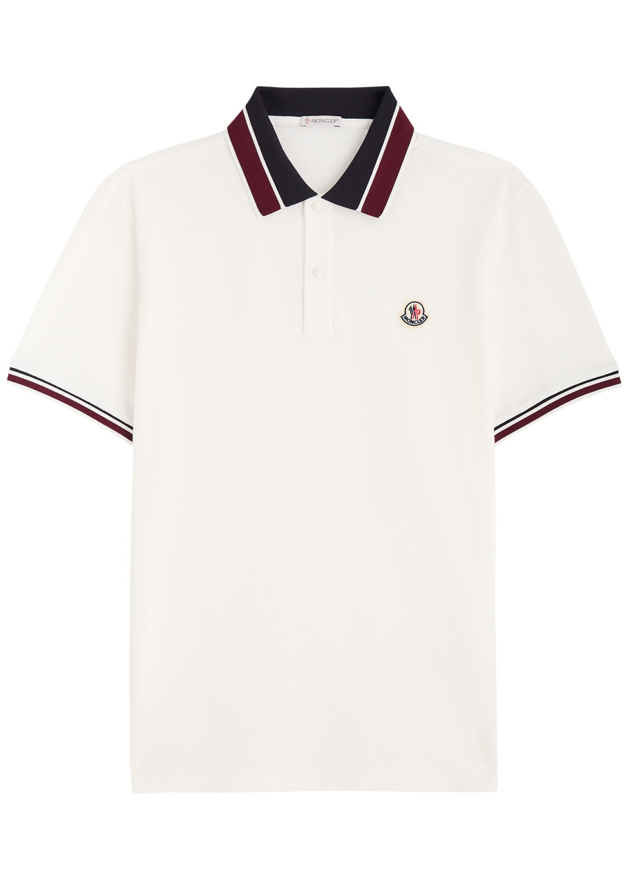 Moncler Piqué Cotton Polo Shirt - Off White