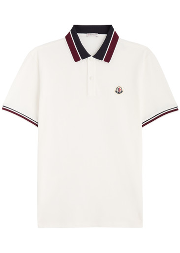 MONCLER Piqué cotton polo shirt | Harvey Nichols