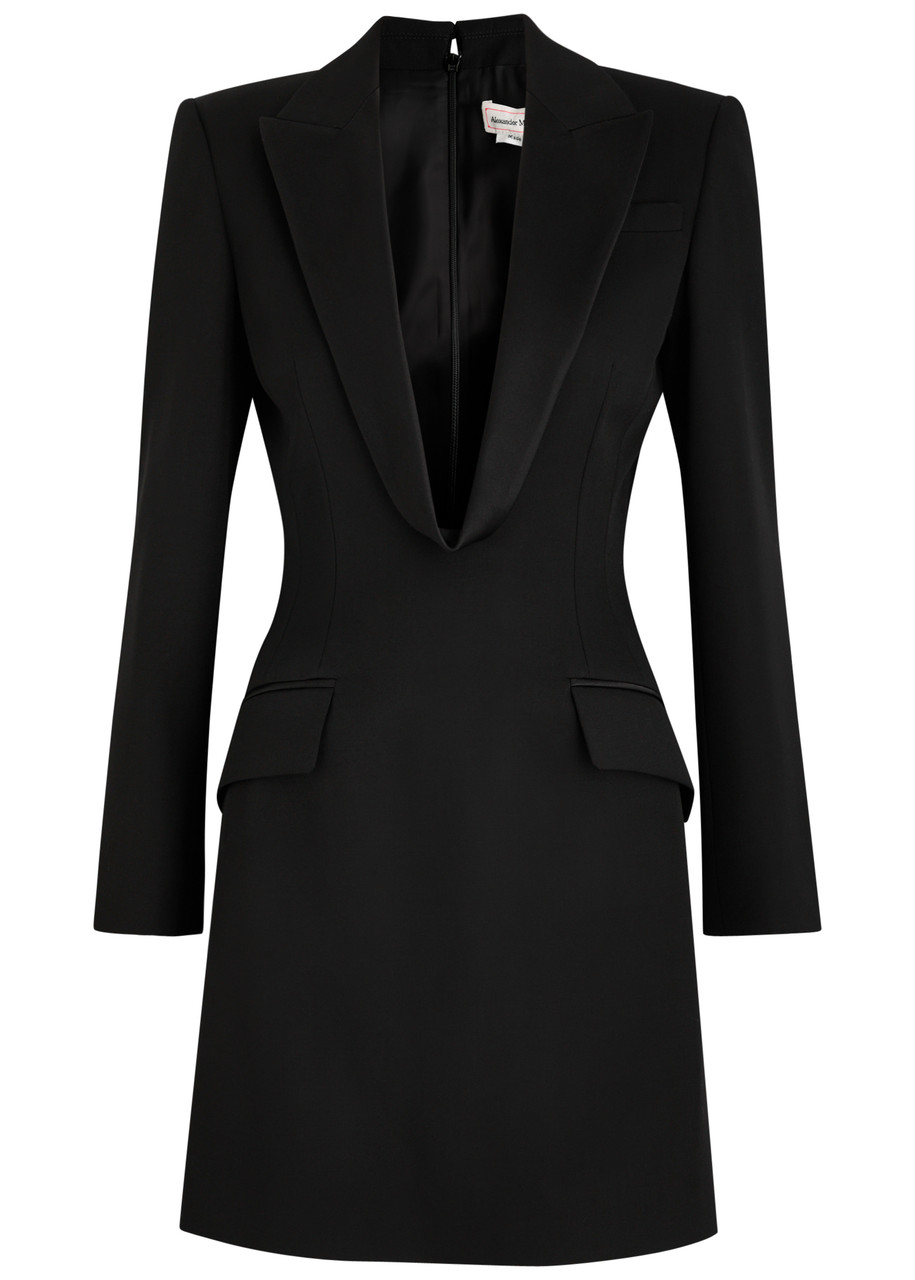 Alexander Mcqueen Blazer Wool Mini Dress - Black - 42 (UK10 / S)
