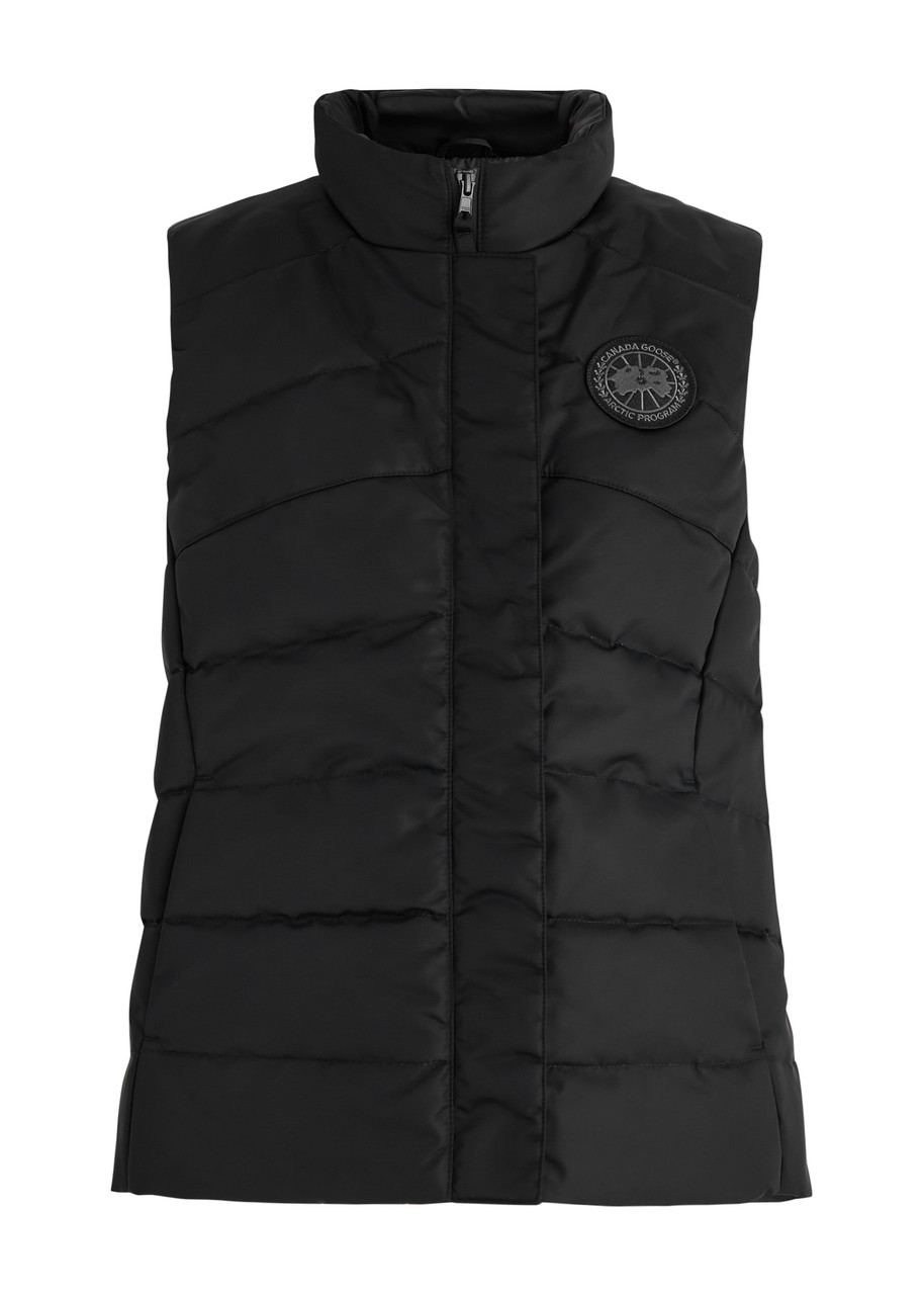 Canada Goose Sleeveless High Neck Padded Quilted Vest In Black