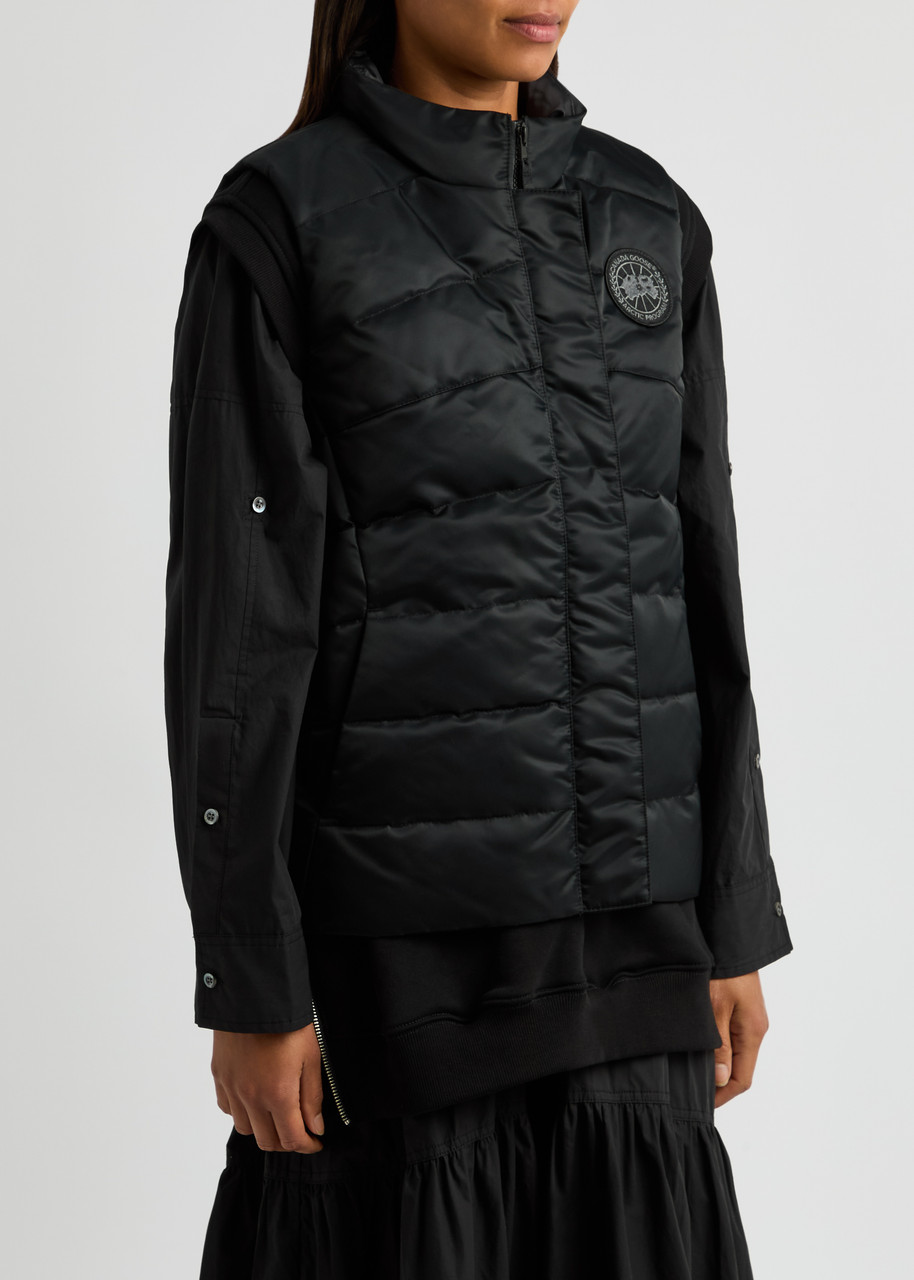 Canada Goose Sleeveless High Neck Padded Quilted Vest In Black
