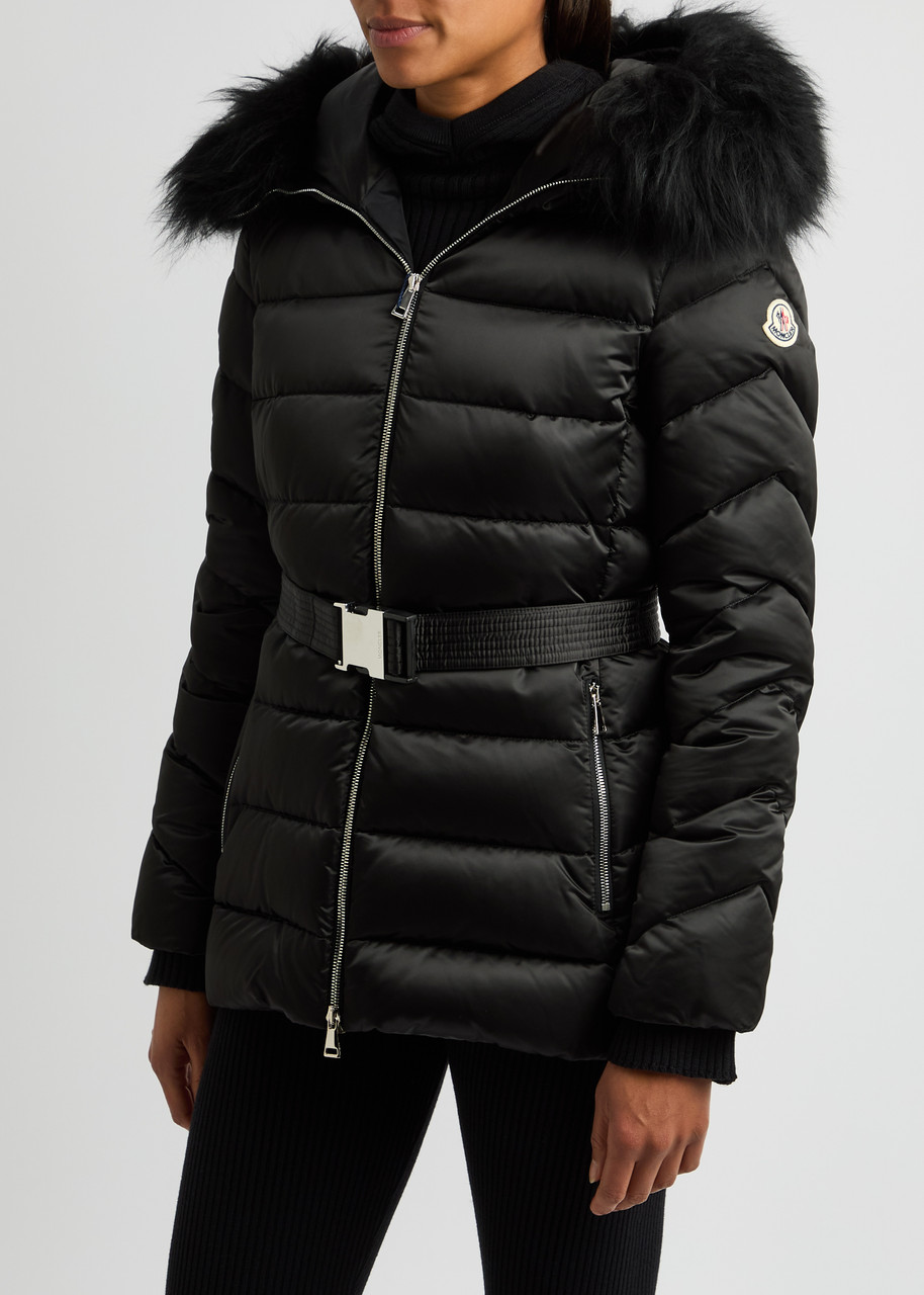 Moncler Cupidone Hooded Belted Shell Jacket In Black
