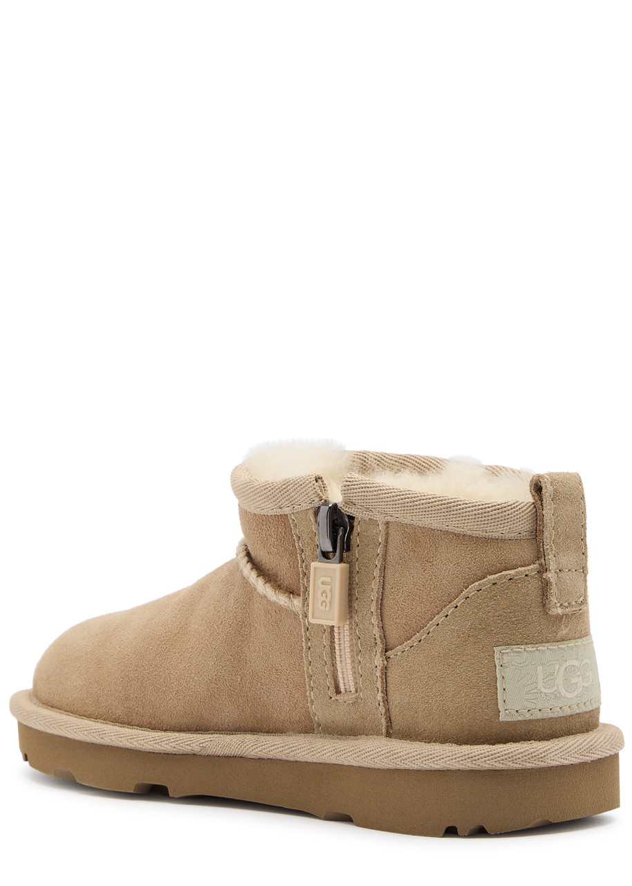  Ugg Kids Classic Ultra Mini Suede Ankle Boots - Brown 