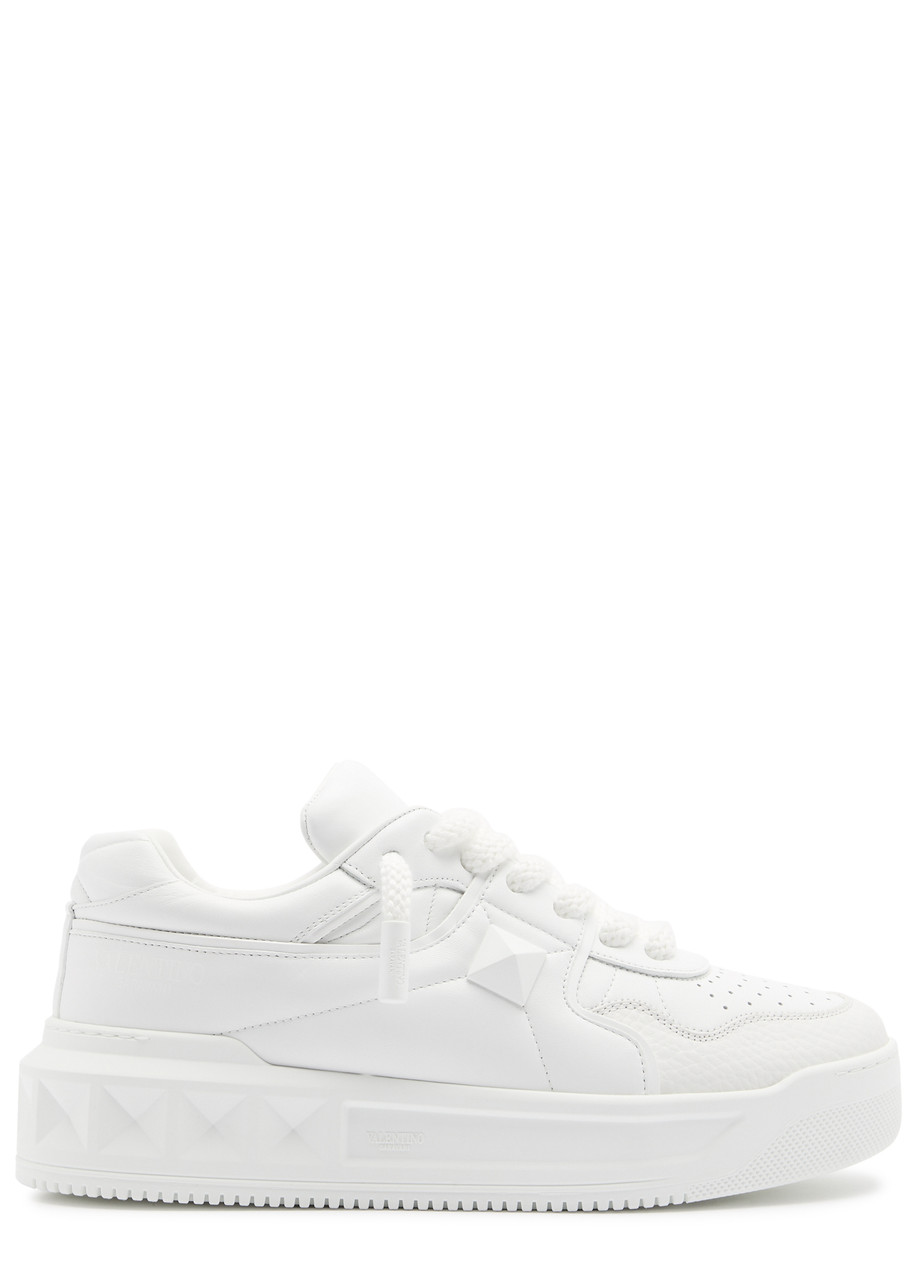 Valentino Garavani White Nappa Leather One Stud Xl Sneakers