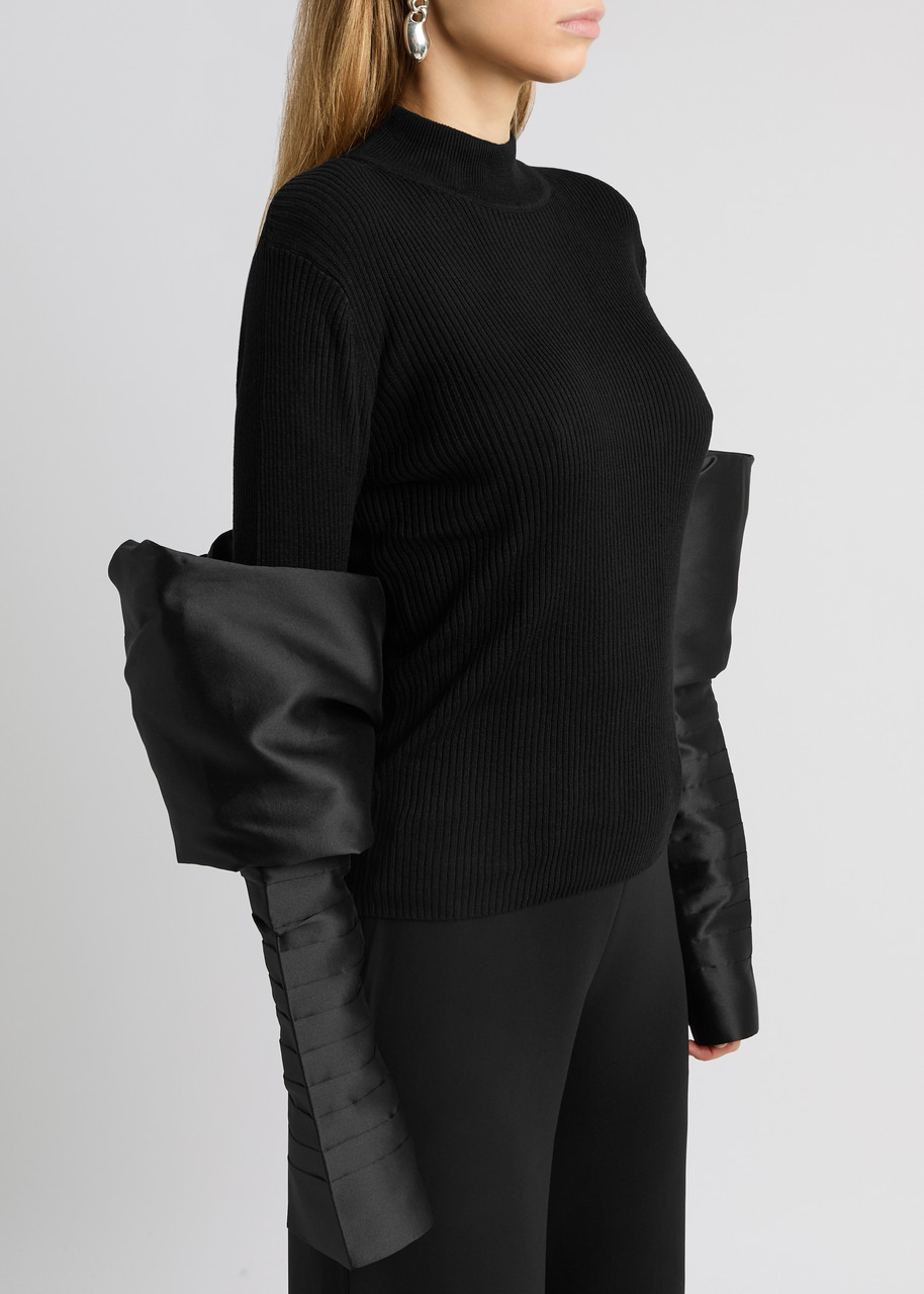 Nafsika Skourti Ribbed-knit Top In Black