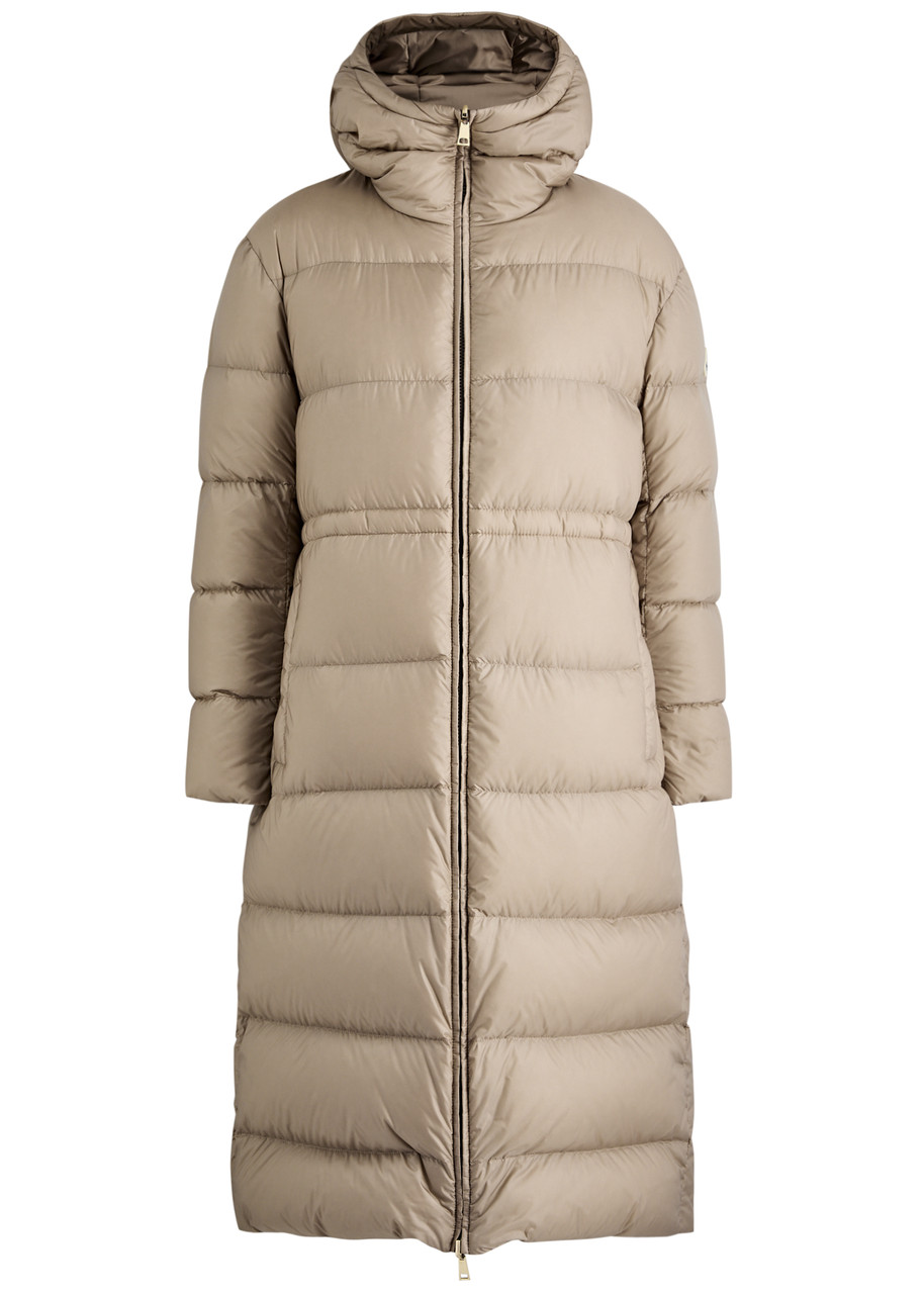 Moncler Boulogne Reversible Quilted Shell Coat In Beige