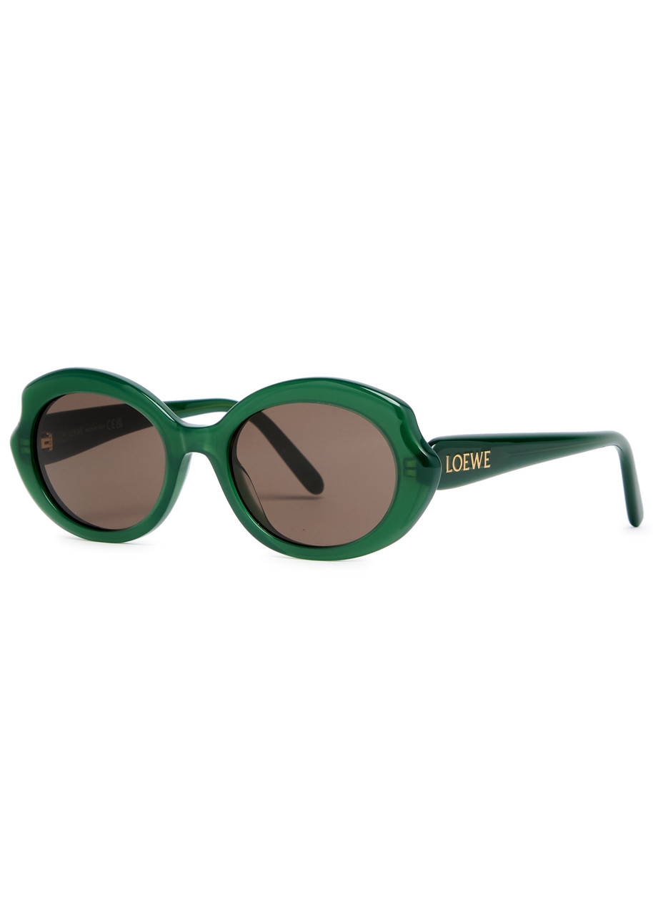 Loewe Oval-frame Women's Designer Sunglasses - Green - One Size