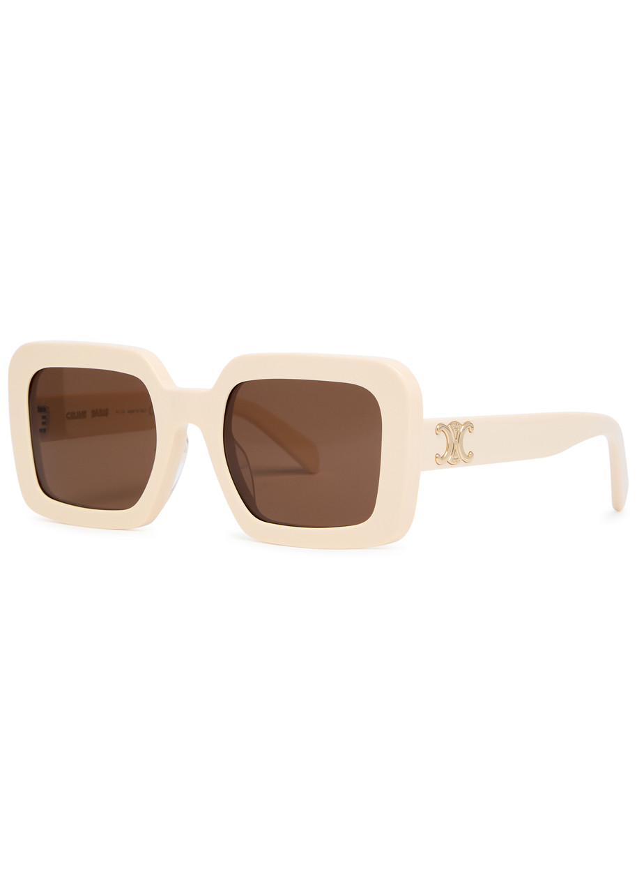 Celine Eyewear Triomphe Square-frame Women's Designer Sunglasses Cream - Brown Other - One Size