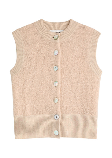 トップス Lambs-wool Layered Knit Vest / Beige Lambs-wool Layered Knit Vest / Beige