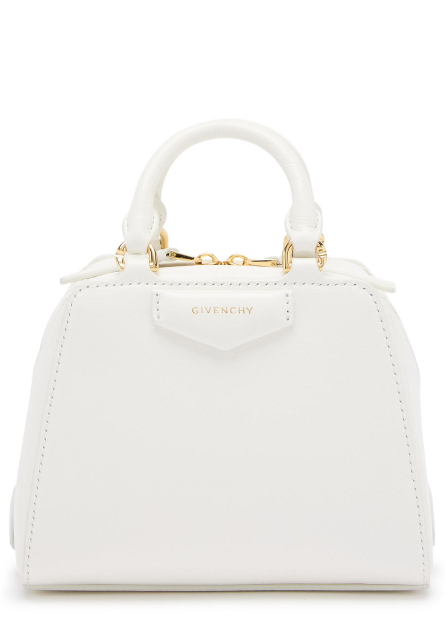 Givenchy Antigona Nano Leather Top Handle Bag In White