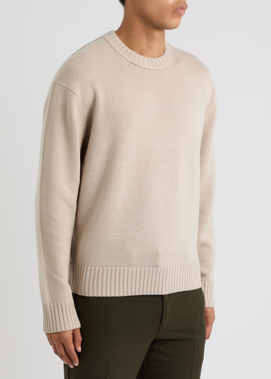 Frame Wool-blend Jumper In Beige