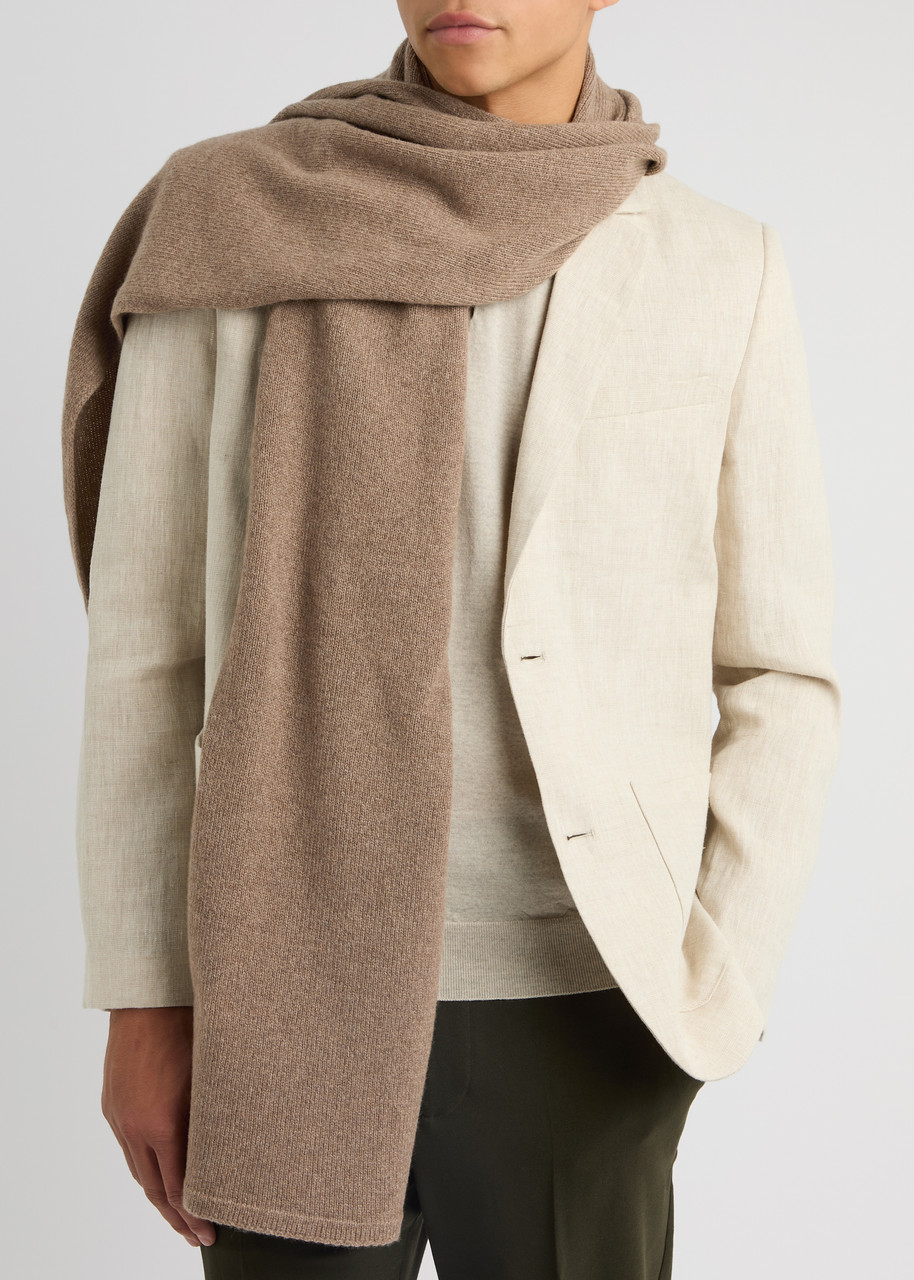 John Smedley Quartz Cashmere-blend Scarf In Taupe