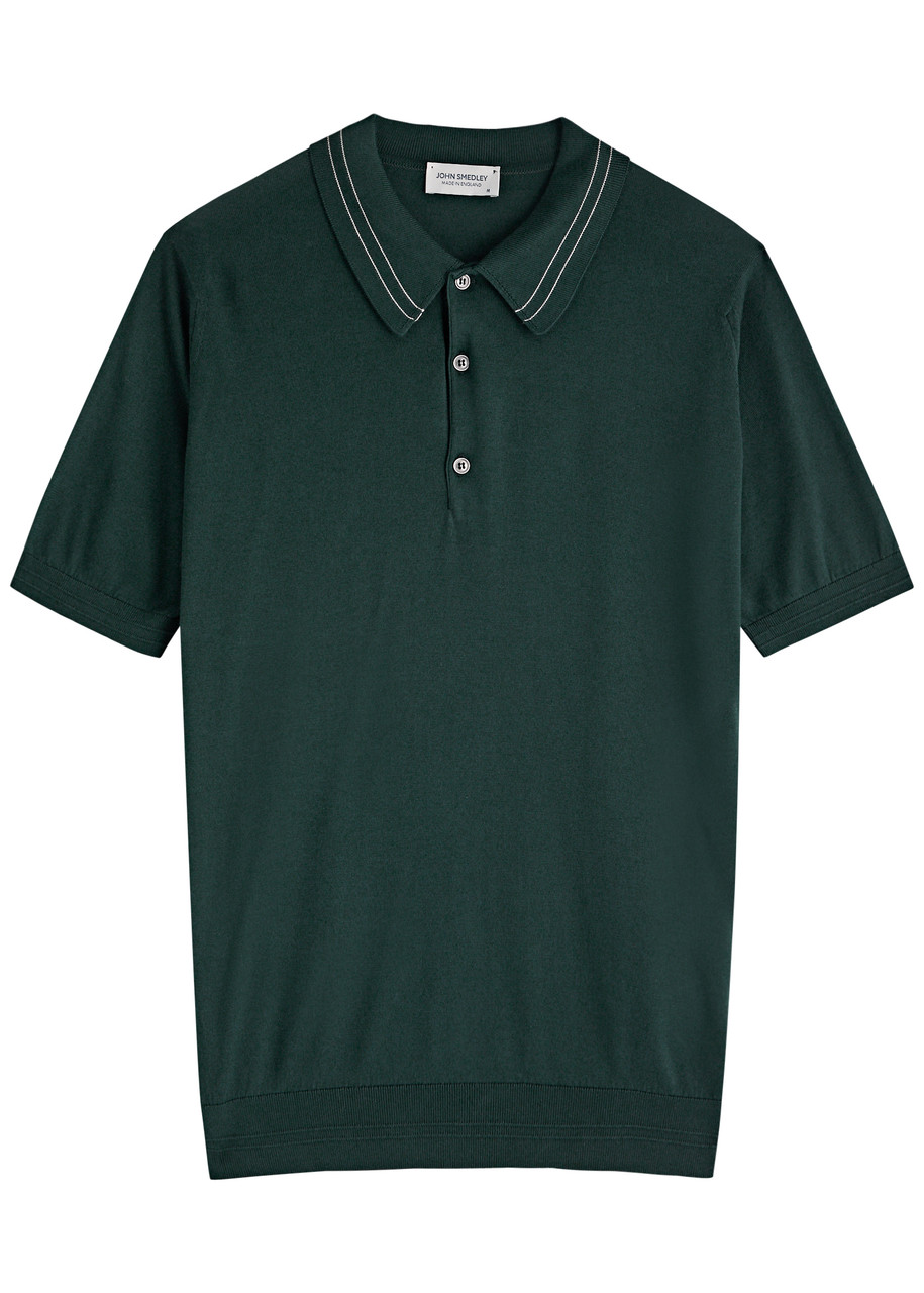 John Smedley Otis Knitted Cotton Polo Shirt In Dark Green