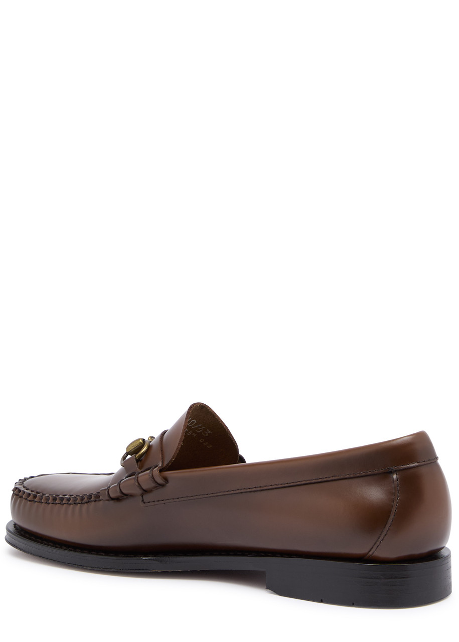 G.h. Bass & Co G.h Bass & Co Weejuns Lincoln Moc Glossed Leather Loafers In Brown