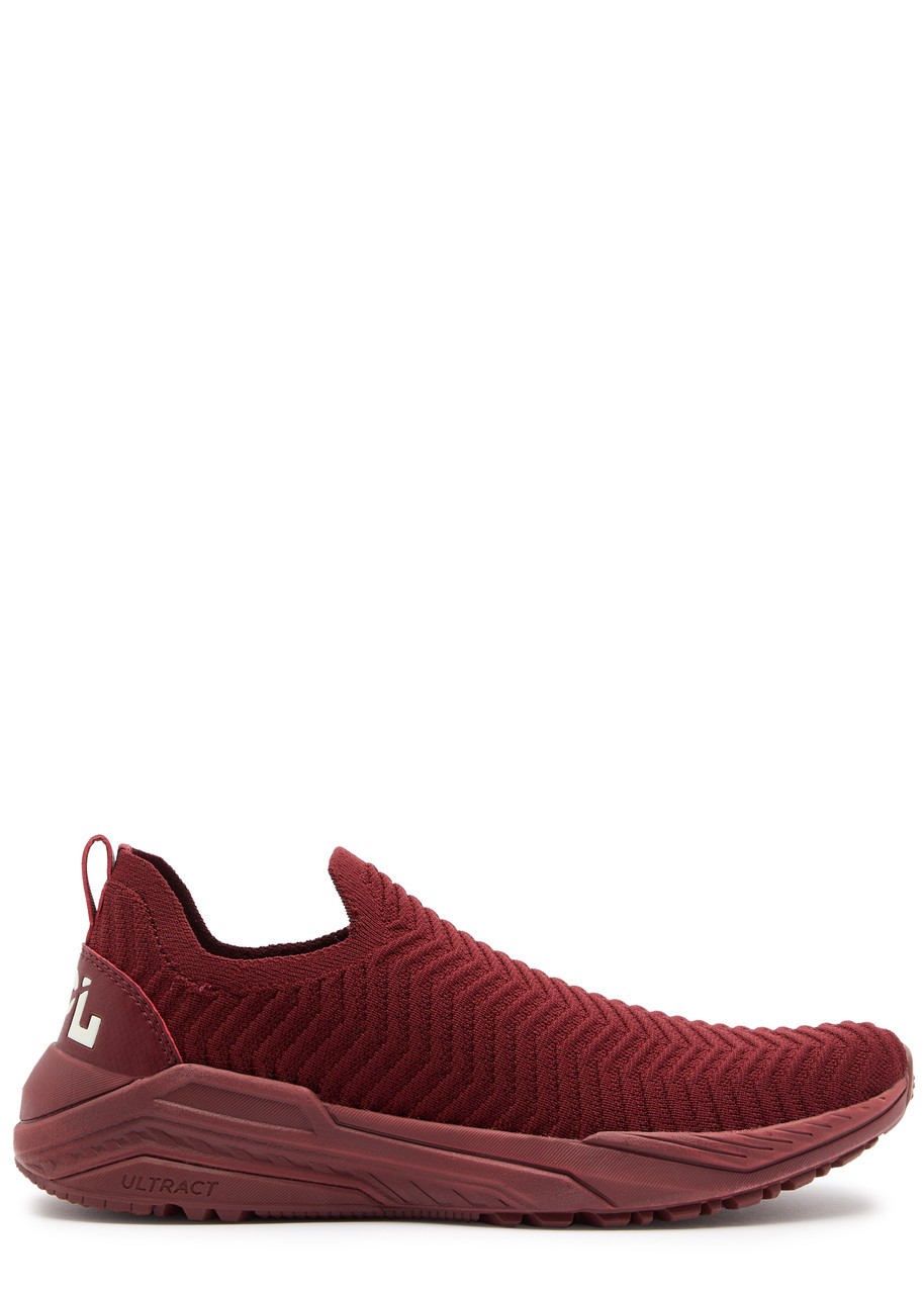 Apl Athletic Propulsion Labs Athletic Propulsion Labs Techloom Traveler Herringbone-knit Sneakers In Burgundy