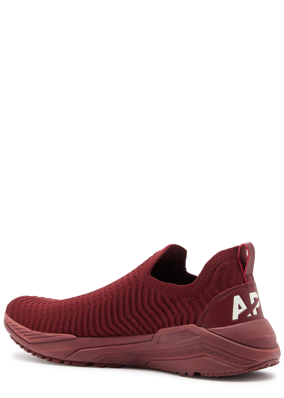 Apl Athletic Propulsion Labs Athletic Propulsion Labs Techloom Traveler Herringbone-knit Sneakers In Burgundy