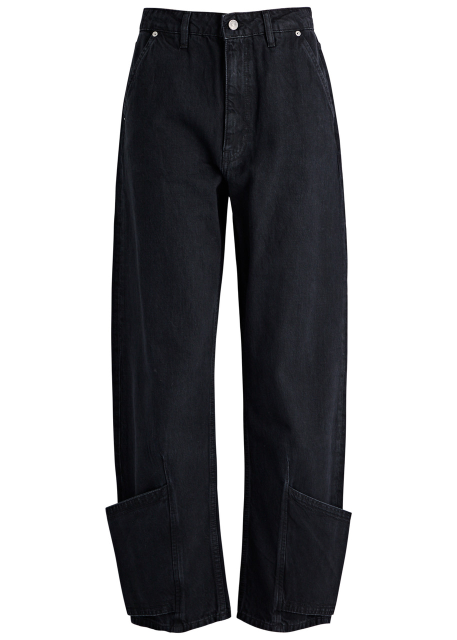 Frame Wide-leg Jeans 1978 Supernova Denim In Black