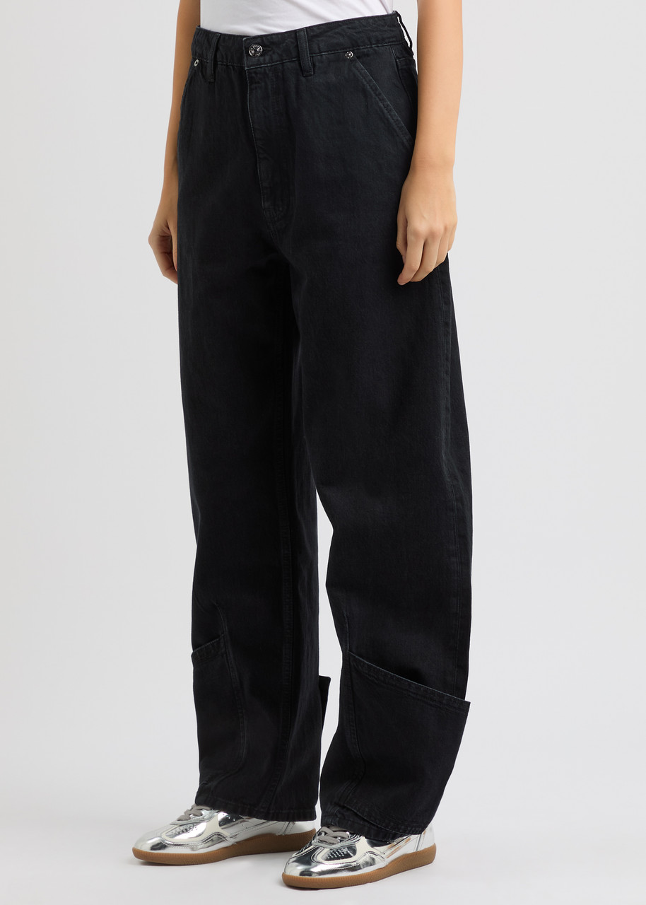 Frame Wide-leg Jeans 1978 Supernova Denim In Black