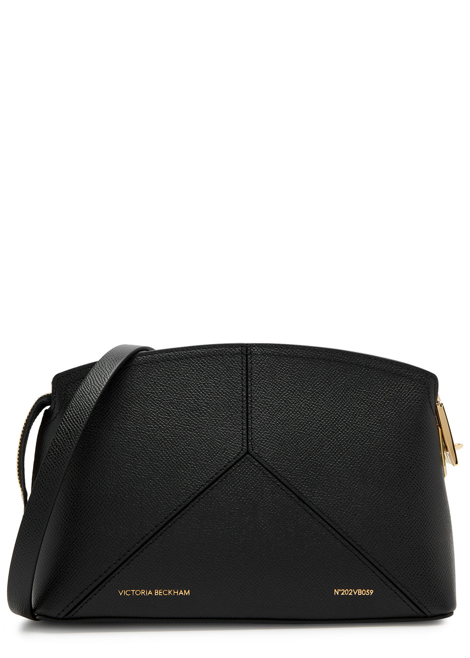 Victoria Beckham Small Classic Grained-leather Clutch In Black