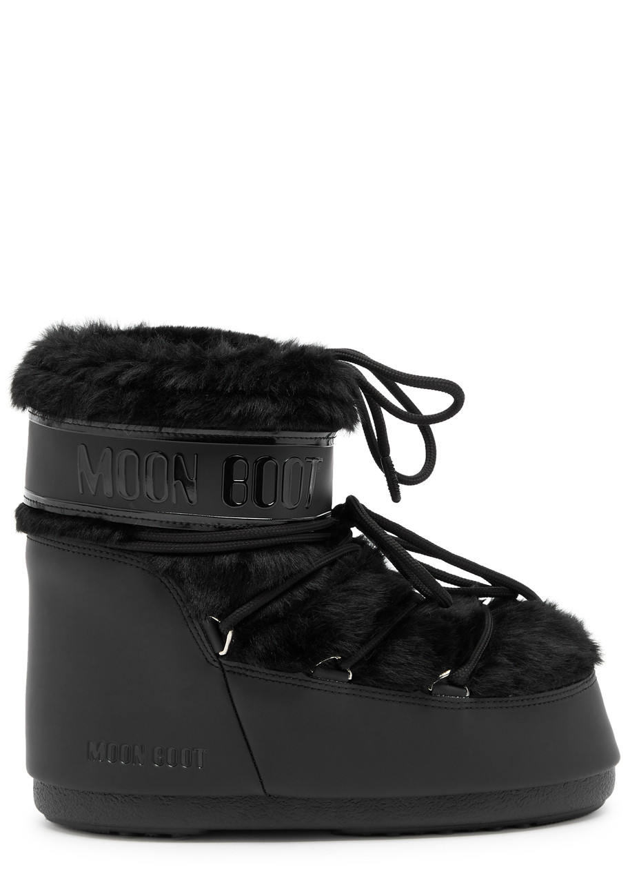 Moon Boot Icon Low Padded Faux fur Snow Boots Black