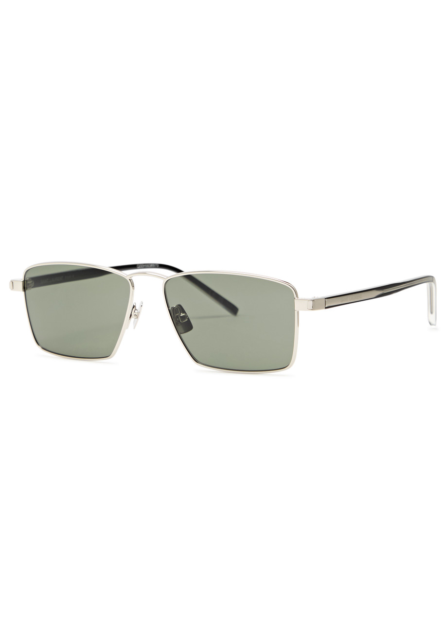 Saint Laurent Aviator-style Sunglasses In Silver