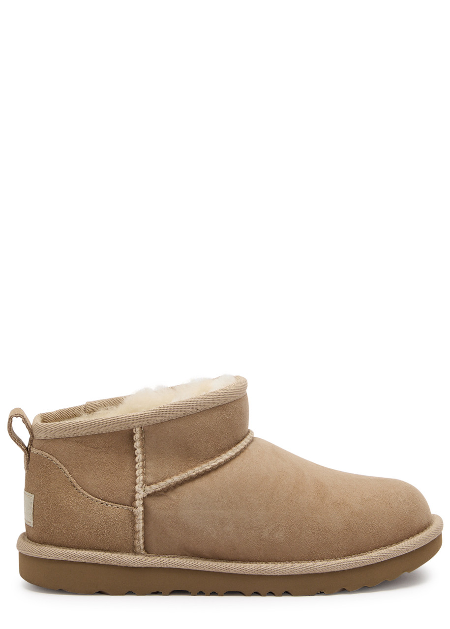 Ugg Kids Classic Ultra Mini Suede Ankle Boots - Brown